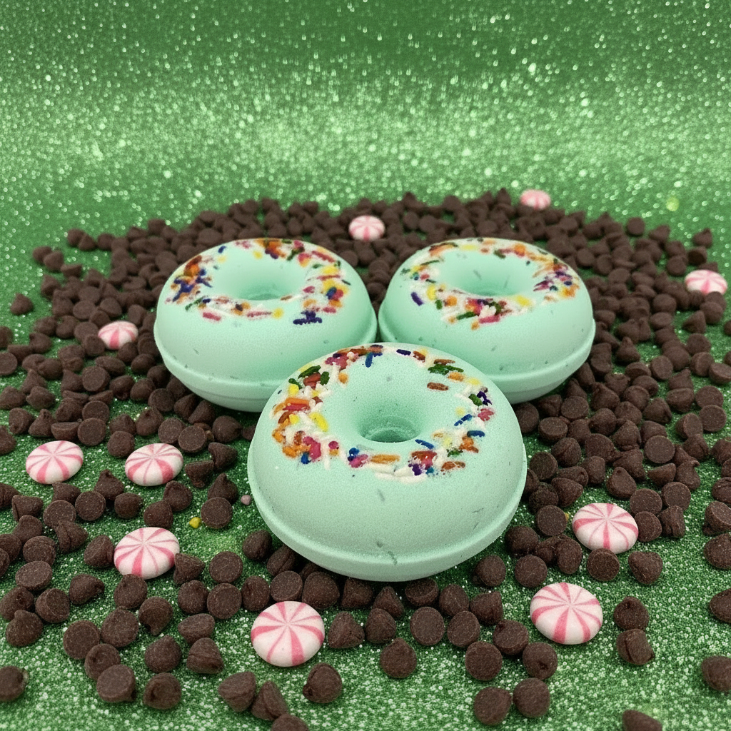 Mint Chip Donut Bath Bomb